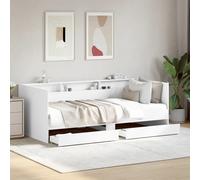 vidaXL Divano Letto con Cassetti Senza Materasso Bianco 90x190 cm