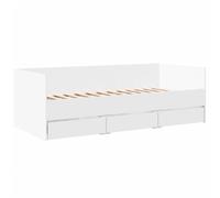 vidaXL Divano Letto con Cassetti Senza Materasso Bianco 90x190 cm