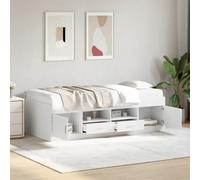 Divano Letto con Cassetti senza Materasso Bianco 90x190 cm