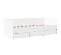 vidaXL Divano Letto con Cassetti Senza Materasso Bianco 90x190 cm