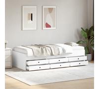 vidaXL Divano Letto con Cassetti senza Materasso Bianco 90x200 cm