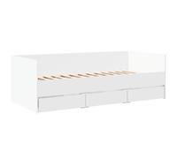 vidaXL Divano Letto con Cassetti Senza Materasso Bianco 90x200 cm