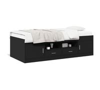 vidaXL Divano Letto con Cassetti Senza Materasso Nero 100x200 cm