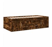 vidaXL Divano Letto con Cassetti senza Materasso Rovere Fumo 75x190 cm