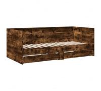 vidaXL Divano Letto con Cassetti Senza Materasso Rovere Fumo 90x190 cm