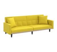 VIDAXL - Divano Letto Con Cuscini Giallo Chiaro In Tessuto