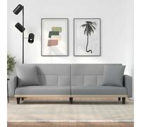vidaXL Divano Letto con Cuscini Grigio Chiaro in Tessuto