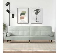 vidaXL Divano Letto con Cuscini Grigio Chiaro in Velluto