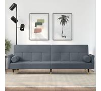 vidaXL Divano Letto con Cuscini Grigio Scuro in Velluto