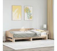 vidaXL Divano Letto con Letto Estraibile 90x190 cm Legno Massello Pino, divano letto estraibile, letto per ospiti, divano per ospiti, letto da giorno