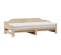 vidaXL Divano Letto con Letto Estraibile 90x190 cm Legno Massello Pino, Divano Letto Estraibile, Letto per Ospiti, Divano per Ospiti, Letto da Giorno