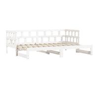 vidaXL Divano Letto con Letto Estraibile Bianco 90x190cm Massello Pino