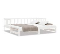 VIDAXL - Divano Letto Con Letto Estraibile Bianco 90x190cm Massello Pino