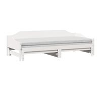 vidaXL Divano Letto con Letto Estraibile Bianco 90x190cm Massello Pino, Divano Letto Estraibile, Letto per Ospiti, Divano per Ospiti, Letto da Giorno