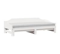 vidaXL Divano Letto con Letto Estraibile Bianco 90x200cm Massello Pino, Divano Letto Estraibile, Letto per Ospiti, Divano per Ospiti, Letto da Giorno