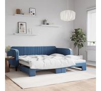 vidaXL Divano Letto con Letto Estraibile Blu 100x200 cm in Velluto