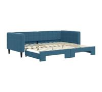 vidaXL Divano Letto con Letto Estraibile Blu 90x200 cm in Velluto, Divano Letto, Letto a Scomparsa, Divano Letto Imbottito, Letto da Giorno