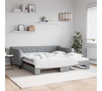 vidaXL Divano Letto con Letto Estraibile Grigio Chiaro 100x190 Tessuto