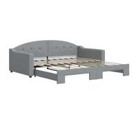 Divano Letto con Letto Estraibile Grigio Chiaro 100x190 Tessuto