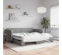 vidaXL Divano Letto con Letto Estraibile Grigio Chiaro 100x190 Tessuto, divano letto, letto a scomparsa, divano letto moderno, letto da giorno