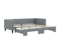 Divano Letto con Letto Estraibile Grigio Chiaro 100x190 Tessuto