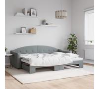 vidaXL Divano Letto con Letto Estraibile Grigio Chiaro 80x200 Tessuto