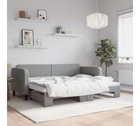 vidaXL Divano Letto con Letto Estraibile Grigio Chiaro 80x200 Tessuto