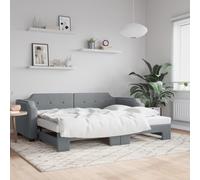 vidaXL Divano Letto con Letto Estraibile Grigio Chiaro 90x200 Tessuto