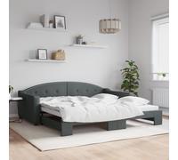 vidaXL Divano Letto con Letto Estraibile Grigio Scuro 100x200 Tessuto