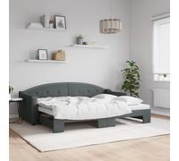 vidaXL Divano Letto con Letto Estraibile Grigio Scuro 80x200 Tessuto