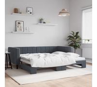 vidaXL Divano Letto con Letto Estraibile Grigio Scuro 90x200cm Velluto