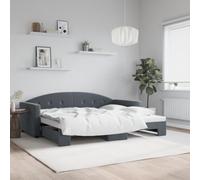 vidaXL Divano Letto con Letto Estraibile Grigio Scuro 90x200cm Velluto