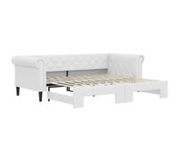 vidaXL Divano Letto con Letto Estraibile Bianco 90x200cm in Similpelle, Divano Letto, Letto a Scomparsa, Divano Letto Imbottito, Letto da Giorno