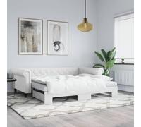 vidaXL Divano Letto con Letto Estraibile Bianco 90x200cm in Similpelle, Divano Letto, Letto a Scomparsa, Divano Letto Imbottito, Letto da Giorno