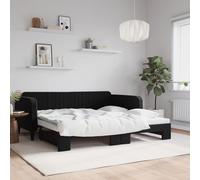 VidaXL Divano Letto con Letto Estraibile Nero 100x200 cm in Velluto