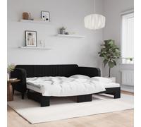 vidaXL Divano Letto con Letto Estraibile Nero 100x200 cm in Velluto