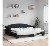 VIDAXL - Divano Letto Con Letto Estraibile Nero 90x200 Cm In Tessuto - SPEDIZIONE GRATUITA