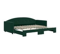 vidaXL Divano Letto con Letto Estraibile Verde Scuro 90x200cm Velluto, Divano Letto, Letto a Scomparsa, Divano Letto Imbottito, Letto da Giorno