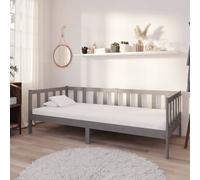 vidaXL Divano Letto con Materasso 90x200 cm Grigio in Legno di Pino