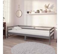 vidaXL Divano Letto con Materasso 90x200 cm Grigio in Legno di Pino