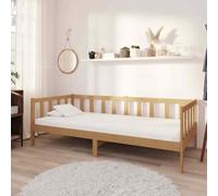 AX Divano Letto 203x98x66cm Materasso 90x200x20cm Marrone Miele Legno 0k 3083612