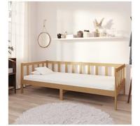 AX Divano Letto 203x98x66cm Materasso 90x200x20cm Marrone Miele Legno 0k 3083612