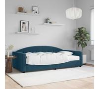 Divano Letto con Materasso Blu 100x200 cm in Velluto