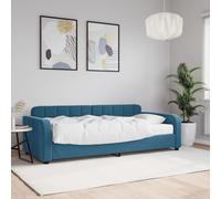 vidaXL Divano Letto con Materasso Blu 90x200 cm in Velluto