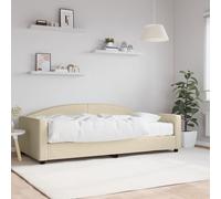 VidaXL Divano Letto con Materasso Crema 100x200 cm in Tessuto