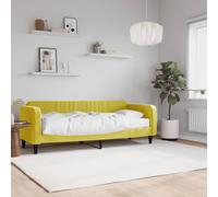 vidaXL Divano Letto con Materasso Giallo 80x200 cm in Velluto