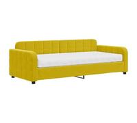 vidaXL Divano Letto con Materasso Giallo 90x200 cm in Velluto, Divano Letto, Divano Letto da Salotto, Letto per Ospiti, Divano Letto Moderno