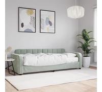 vidaXL Divano Letto con Materasso Grigio Chiaro 80x200 cm in Velluto