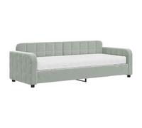 vidaXL Divano Letto con Materasso Grigio Chiaro 80x200 cm in Velluto
