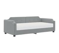 vidaXL Divano Letto con Materasso Grigio Chiaro 90x190 cm in Tessuto